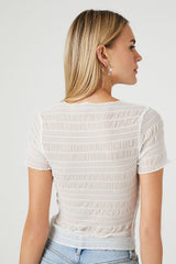 Sheer Mesh Lettuce-Edge Tee | Forever 21 Womens