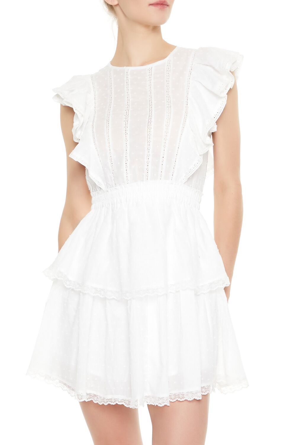 Clip Dot Lace Ruffled Mini Dress | Forever 21 Womens