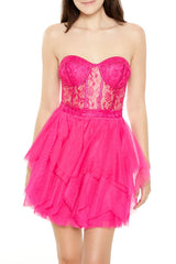 Lace & Tulle Bustier Mini Dress | Forever 21 Womens