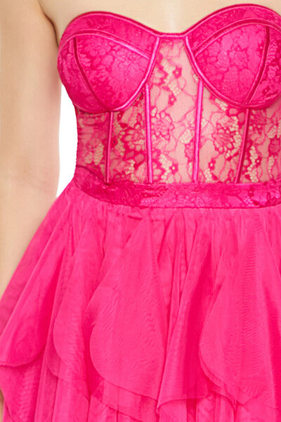 Lace & Tulle Bustier Mini Dress | Forever 21 Womens