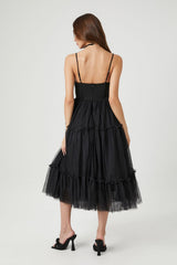 Tulle Ruffled Bustier Midi Dress | Forever 21 Womens