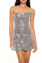 Sequin Plaid Mini Tube Dress | Forever 21 Womens