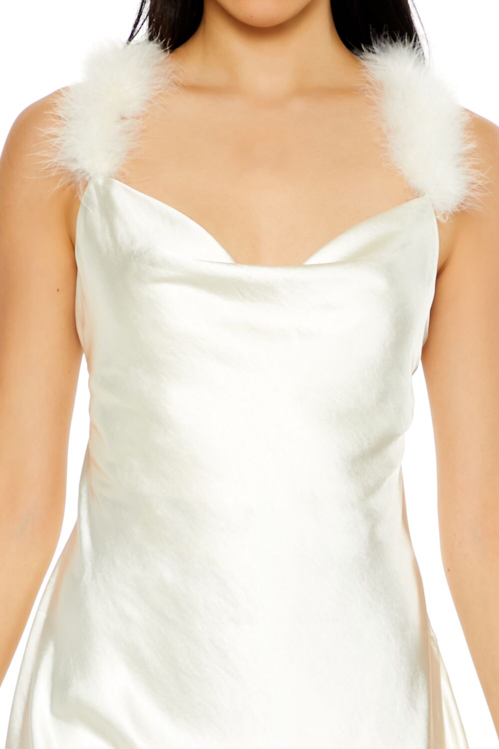 Faux Fur-Trim Mini Slip Dress | Forever 21 Womens