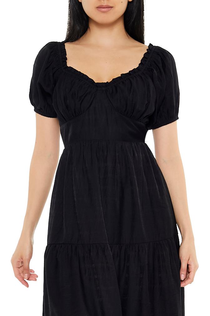 Tiered Puff-Sleeve Maxi Dress | Forever 21 Womens