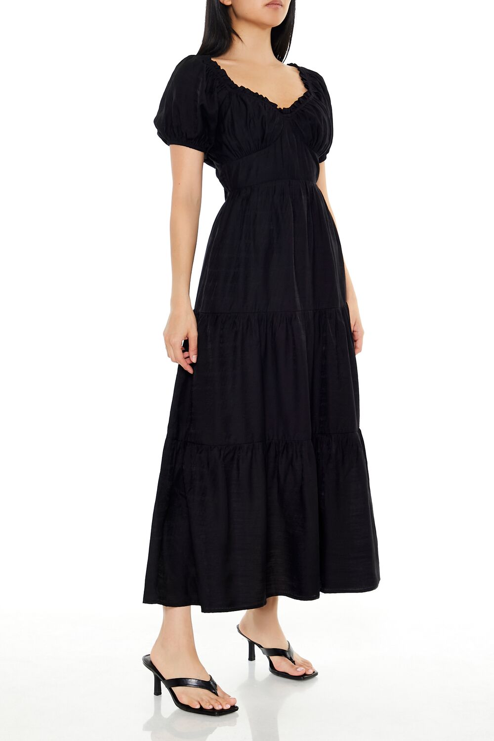 Tiered Puff-Sleeve Maxi Dress | Forever 21 Womens
