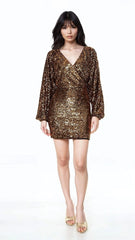 Sequin Surplice Mini Dress | Forever 21 Womens
