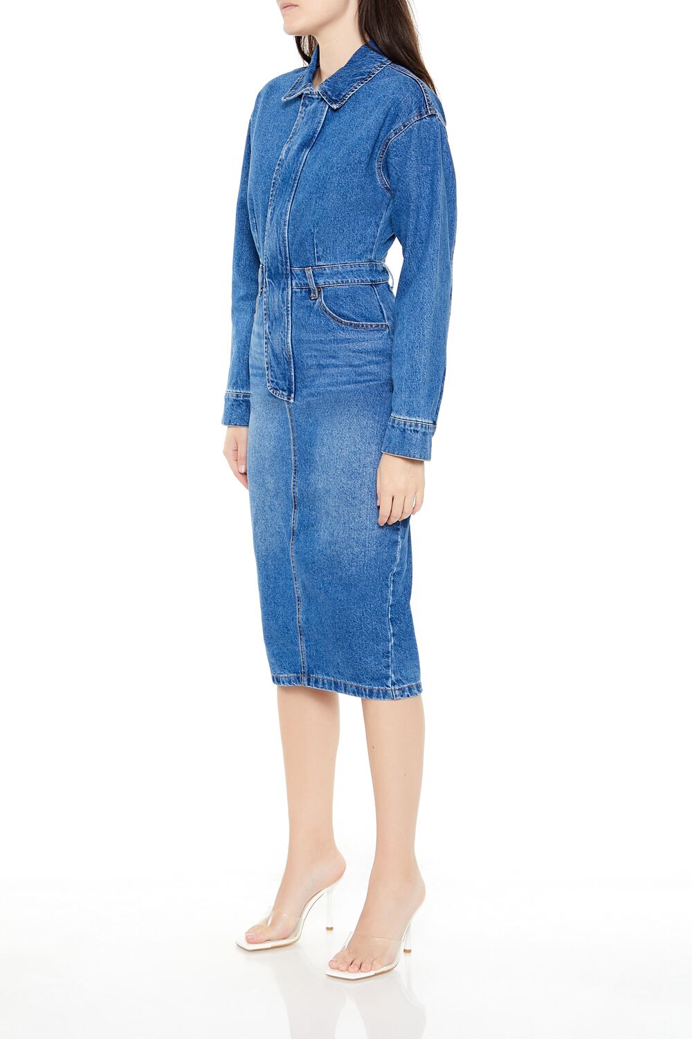 Denim Button-Front Midi Dress | Forever 21 Womens