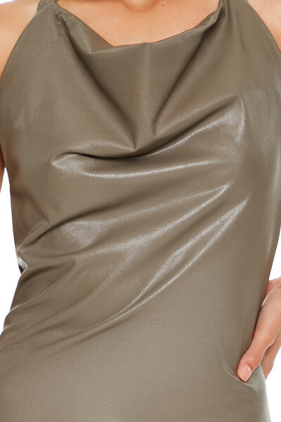 Faux Leather Halter Mini Dress | Forever 21 Womens