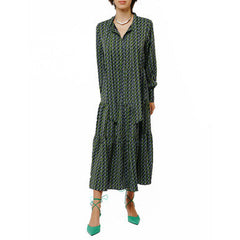 Zamara Tie Neck Long Sleeve Tier Maxi Dress | Forever 21 Womens