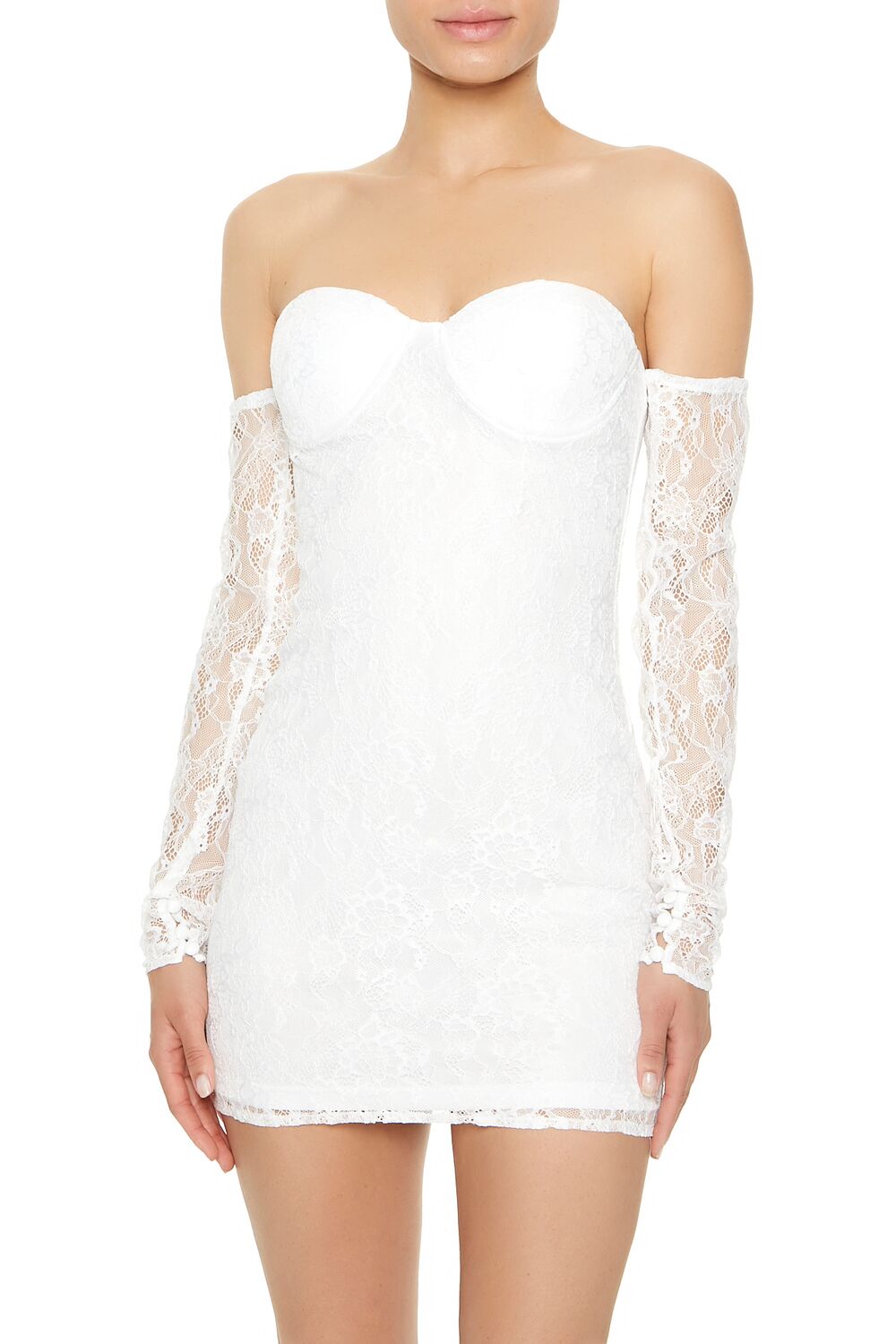 Lace Off-the-Shoulder Mini Dress | Forever 21 Womens