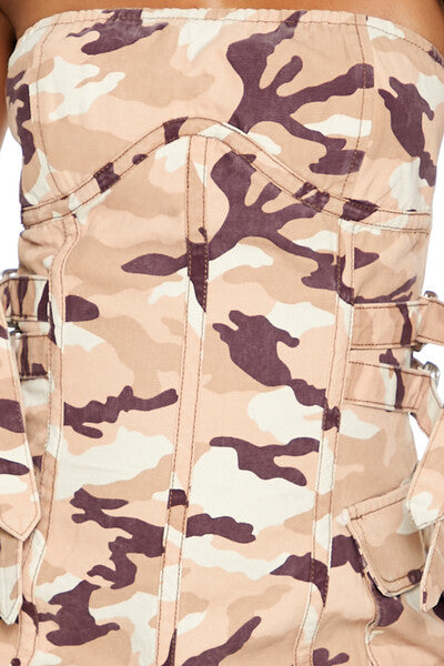 Camo Bustier Tube Mini Dress | Forever 21 Womens