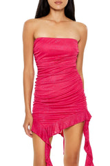 Ruffle Glitter Knit Tube Mini Dress | Forever 21 Womens