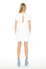 Clip-Dot Puff-Sleeve Mini Dress | Forever 21 Womens