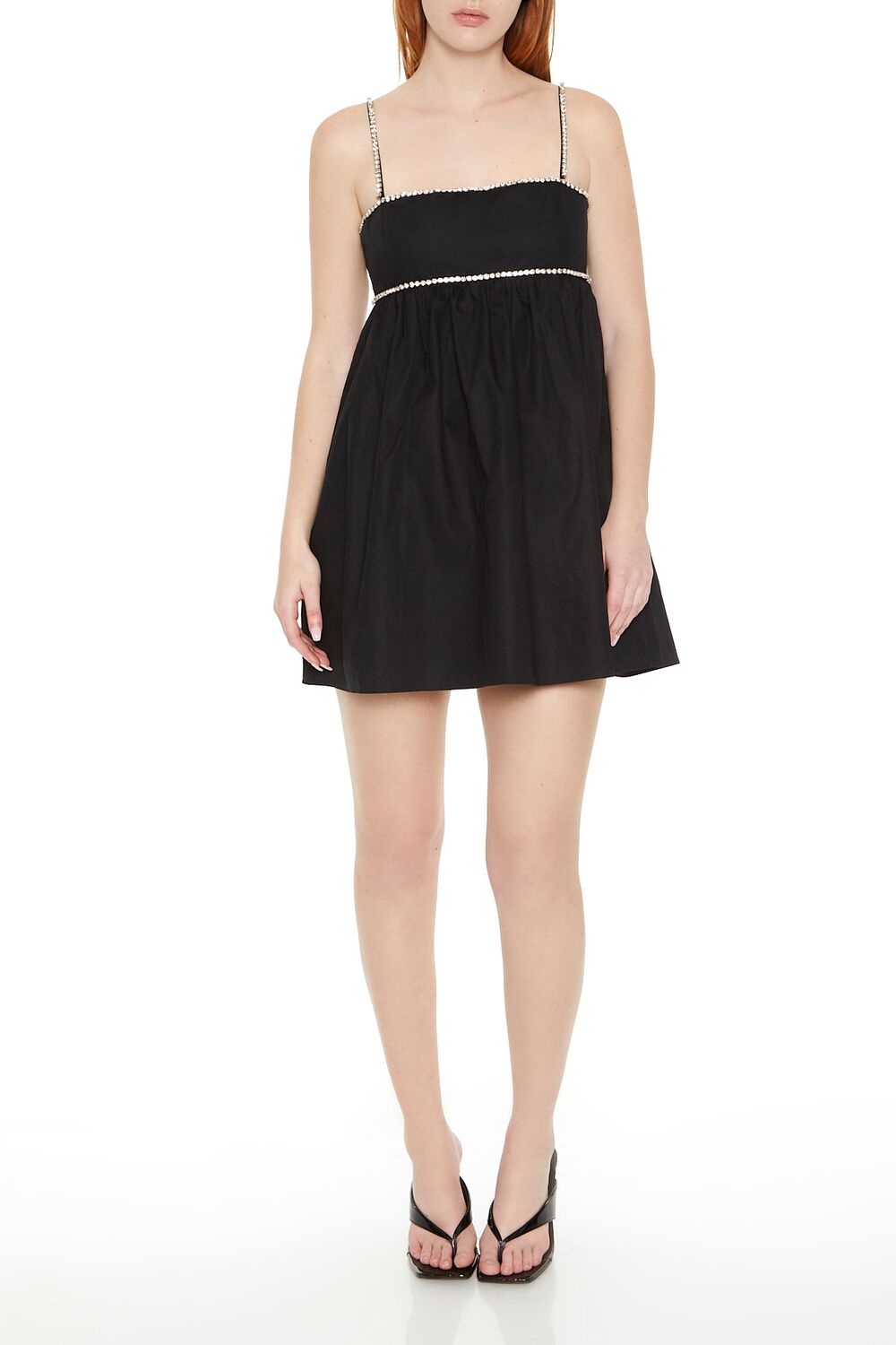 Rhinestone Babydoll Mini Dress | Forever 21 Womens