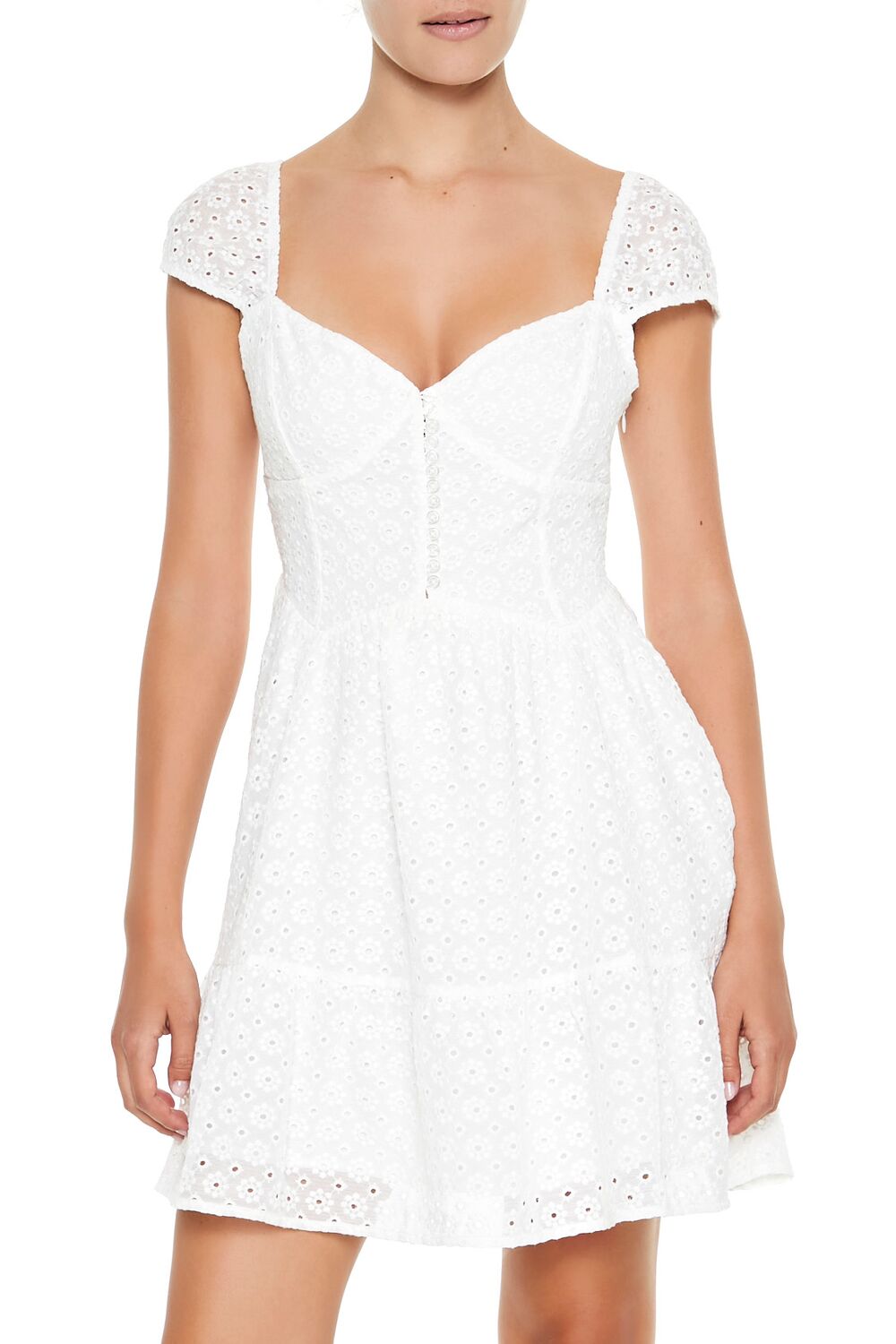Eyelet Bustier Flounce Mini Dress | Forever 21 Womens