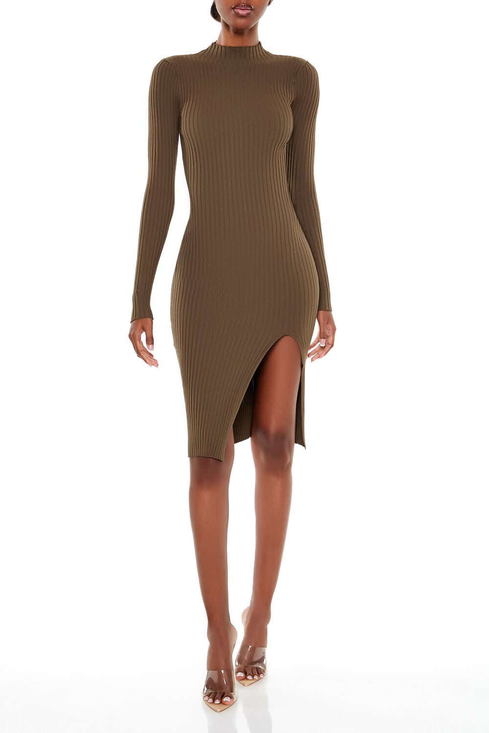 Ribbed Knit Midi Sweater Dress | Forever 21 Womens