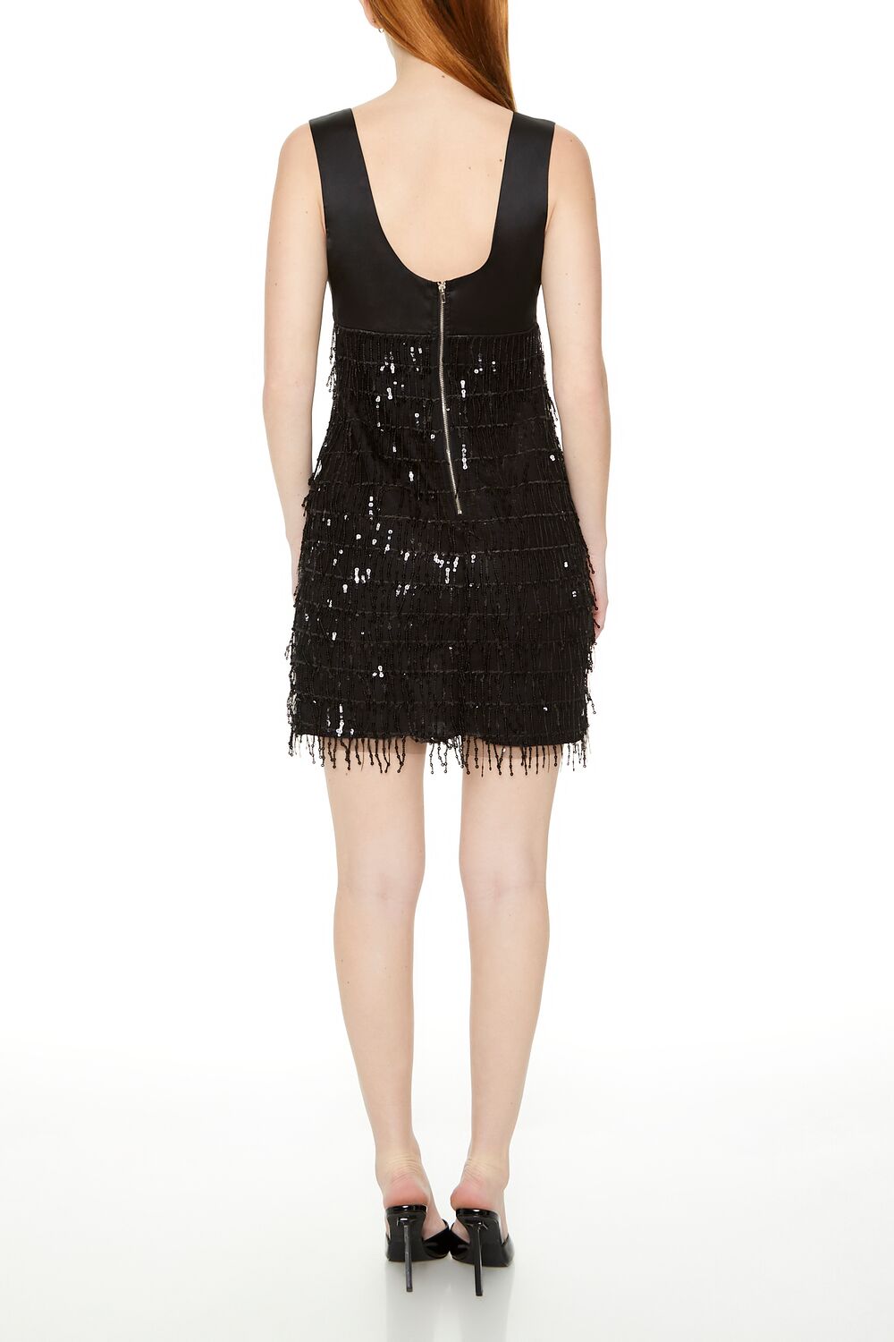 Satin & Sequin Fringe Mini Dress | Forever 21 Womens
