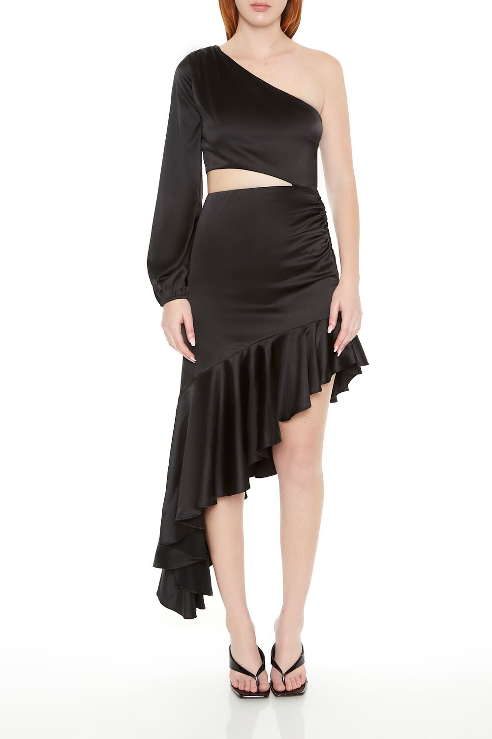 Asymmetrical One-Shoulder Midi Dress | Forever 21 Womens