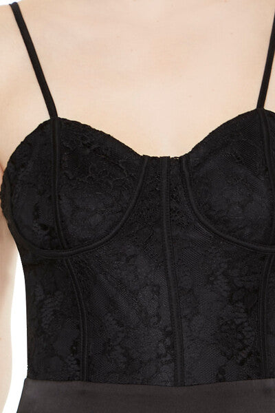 Satin & Lace Bustier Jumpsuit | Forever 21 Womens