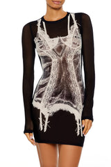 Mesh Garter Graphic Mini Dress | Forever 21 Womens