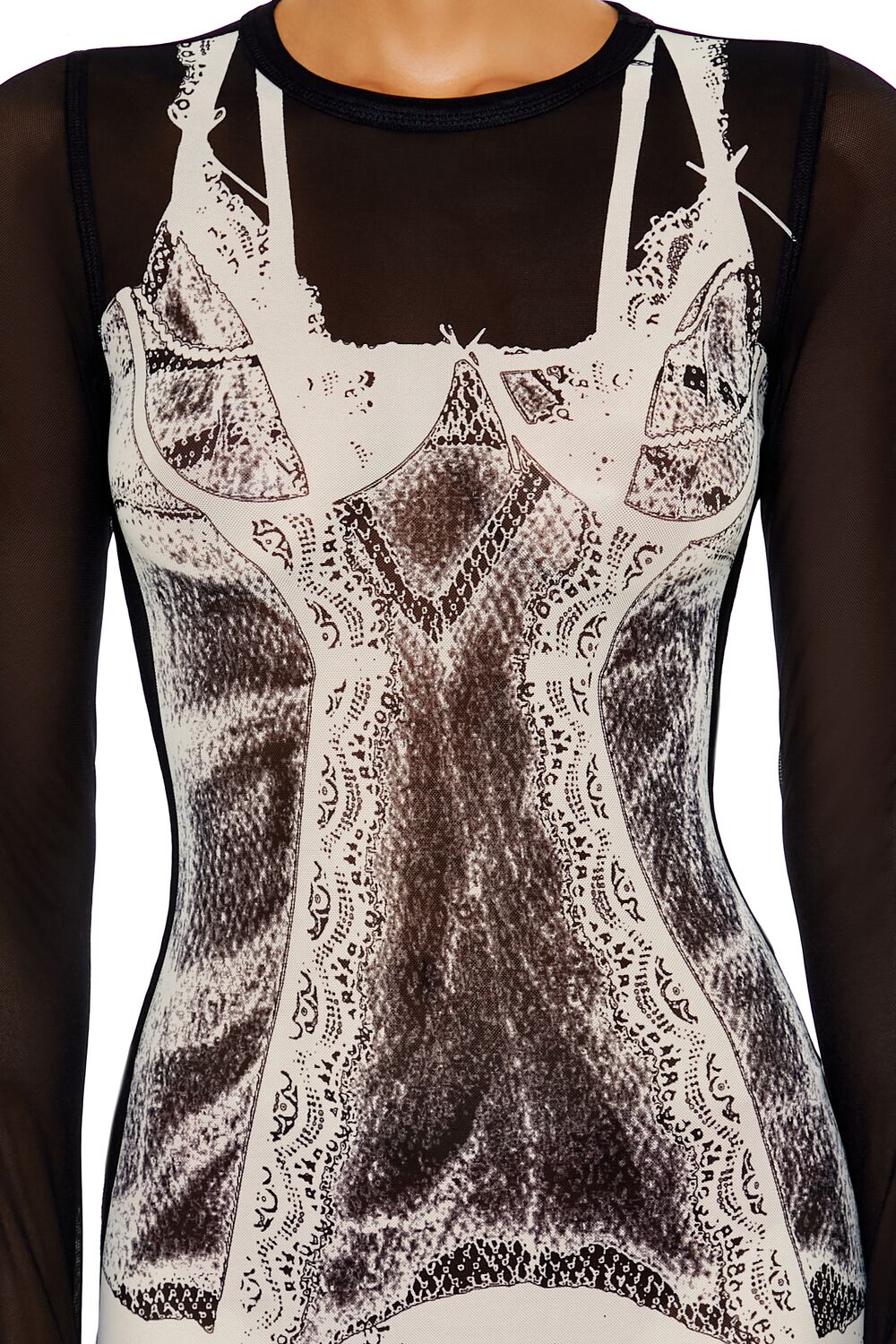 Mesh Garter Graphic Mini Dress | Forever 21 Womens