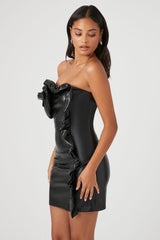 Faux Leather Rosette Tube Dress | Forever 21 Womens