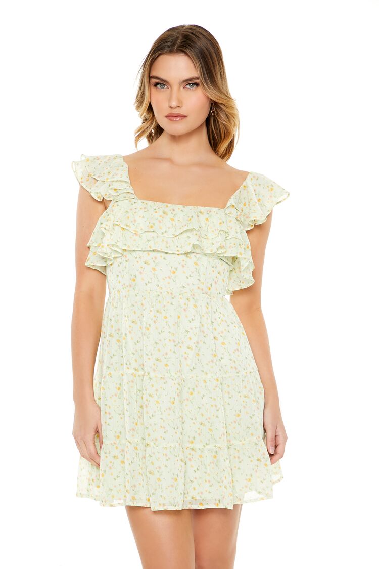 Ditsy Floral Ruffle Mini Dress | Forever 21 Womens
