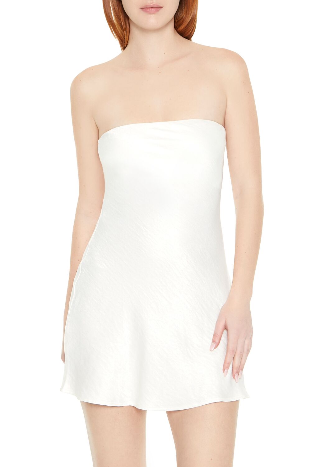 Strapless Satin Mini Dress | Forever 21 Womens