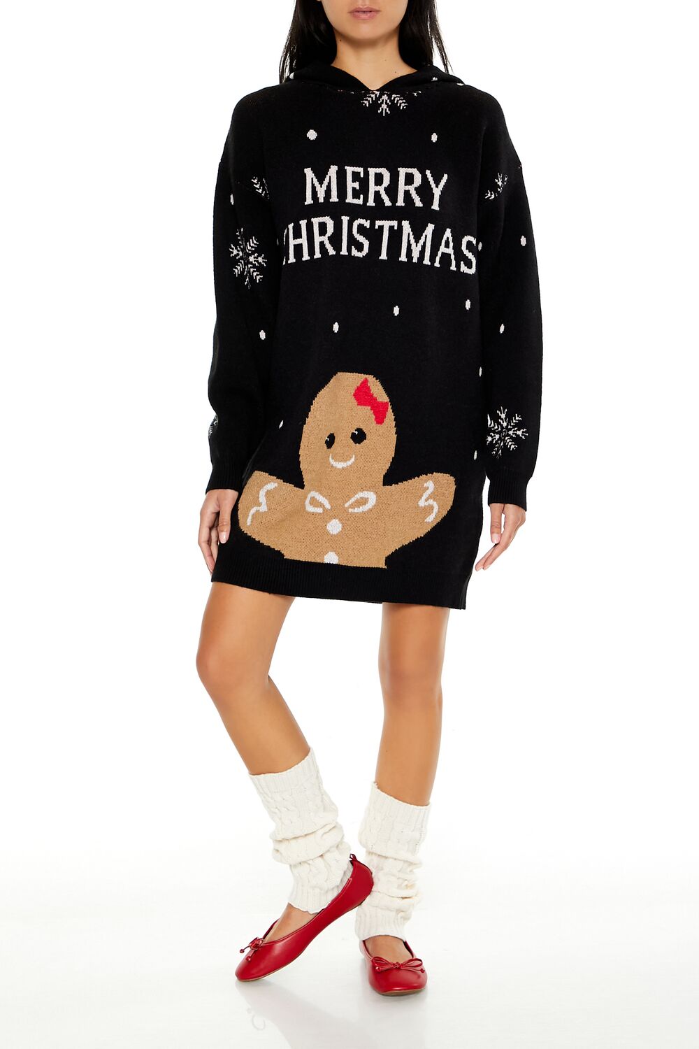 Hooded Christmas Mini Sweater Dress | Forever 21 Womens