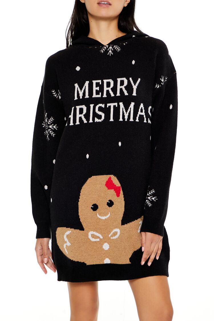 Hooded Christmas Mini Sweater Dress | Forever 21 Womens