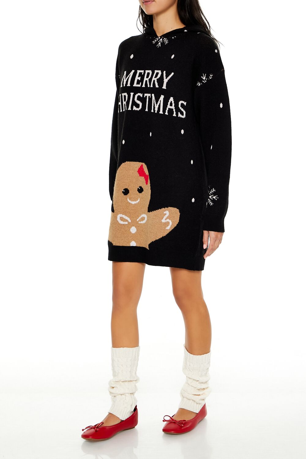 Hooded Christmas Mini Sweater Dress | Forever 21 Womens