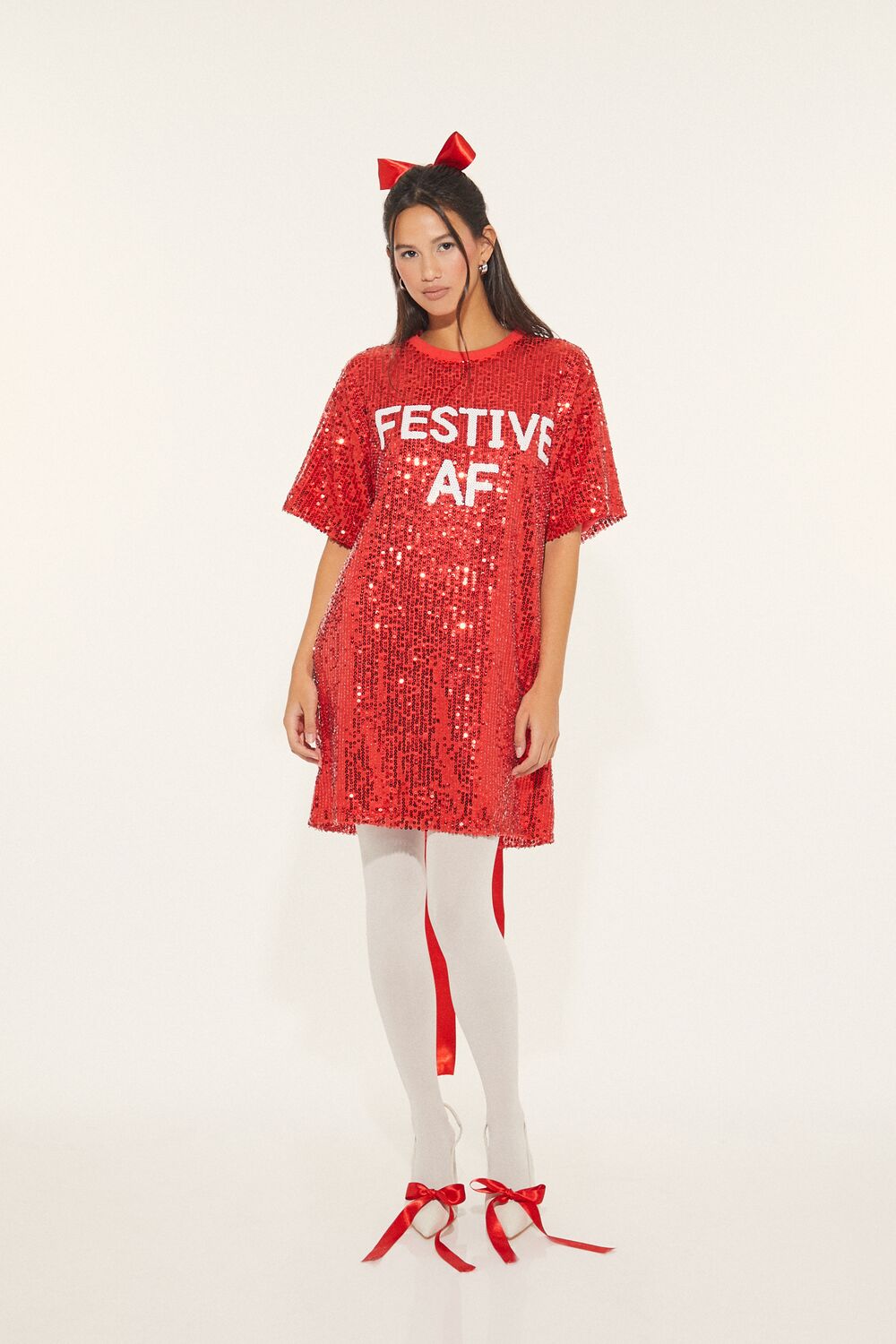 Sequin Festive AF T-Shirt Dress | Forever 21 Womens
