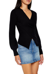 V-Neck Notched-Hem Sweater | Forever 21 Womens