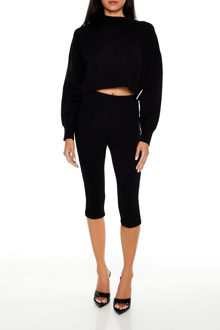 Faux Pearl-Trim Cropped Sweater | Forever 21 Womens