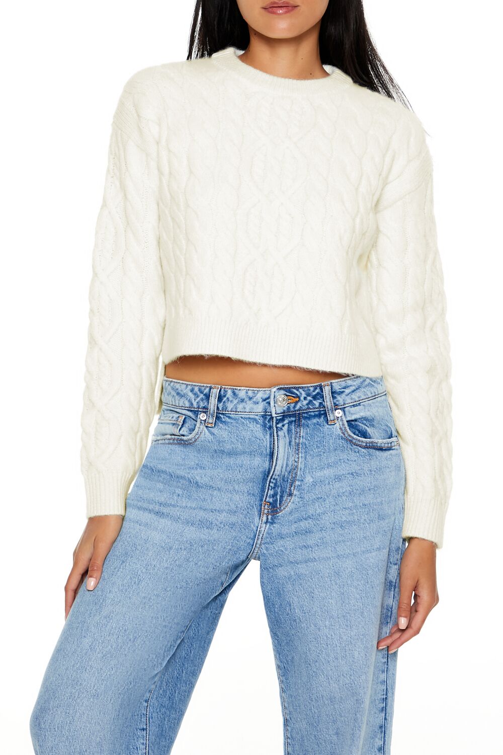 Cropped Cable Knit Sweater | Forever 21 Womens