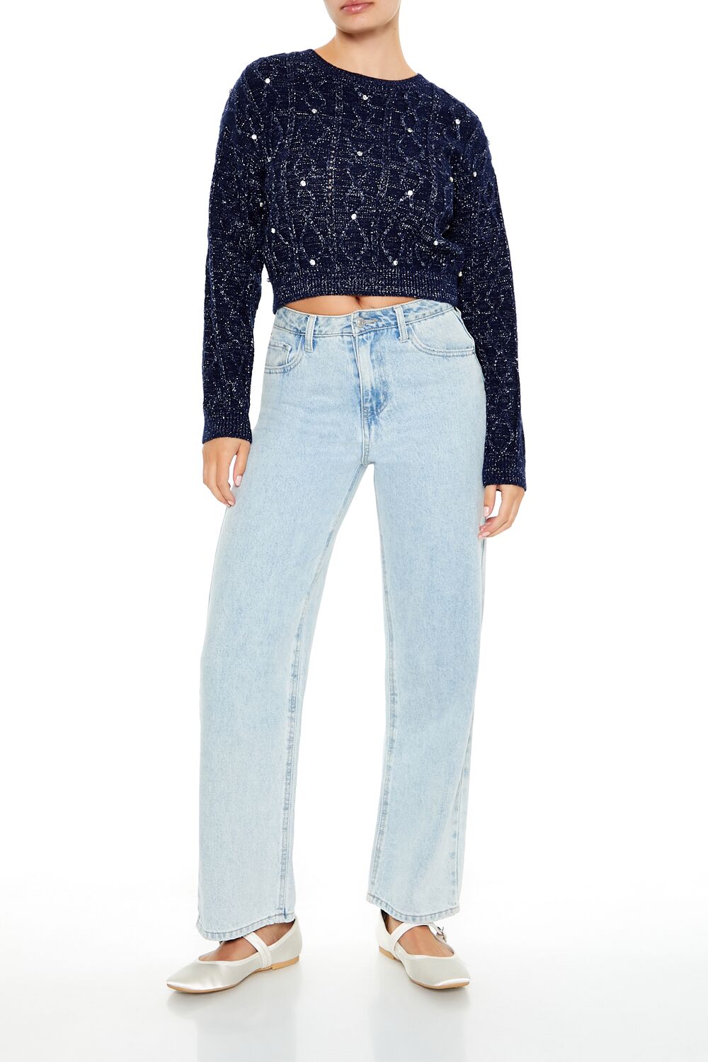 Glitter Knit Rhinestone Sweater | Forever 21 Womens