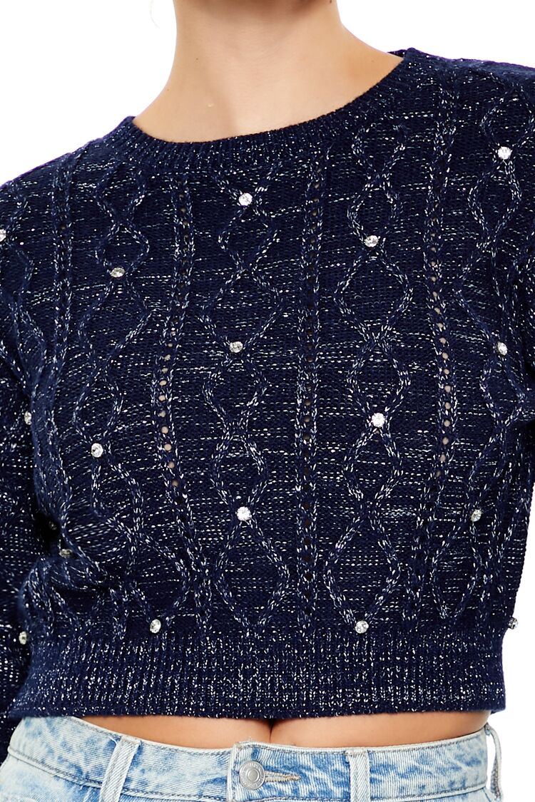 Glitter Knit Rhinestone Sweater | Forever 21 Womens