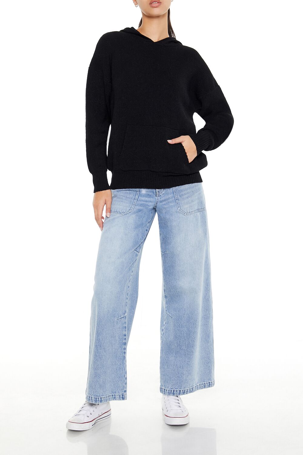 Hooded Drop-Sleeve Sweater | Forever 21 Womens