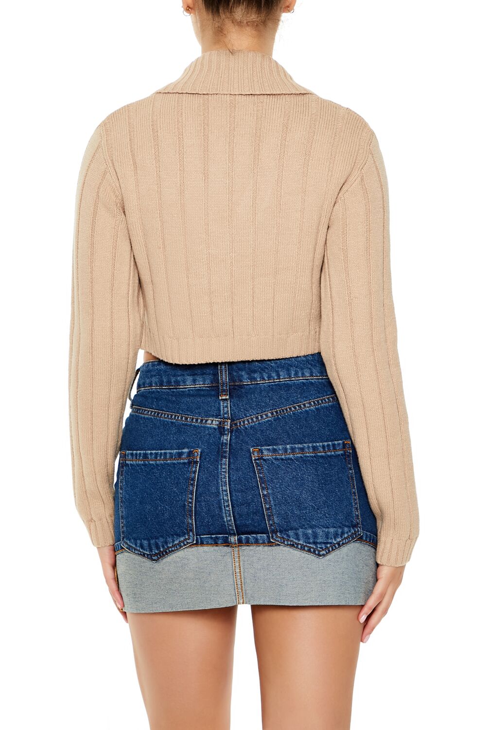 Cropped Rib-Knit Cardigan Sweater | Forever 21 Womens