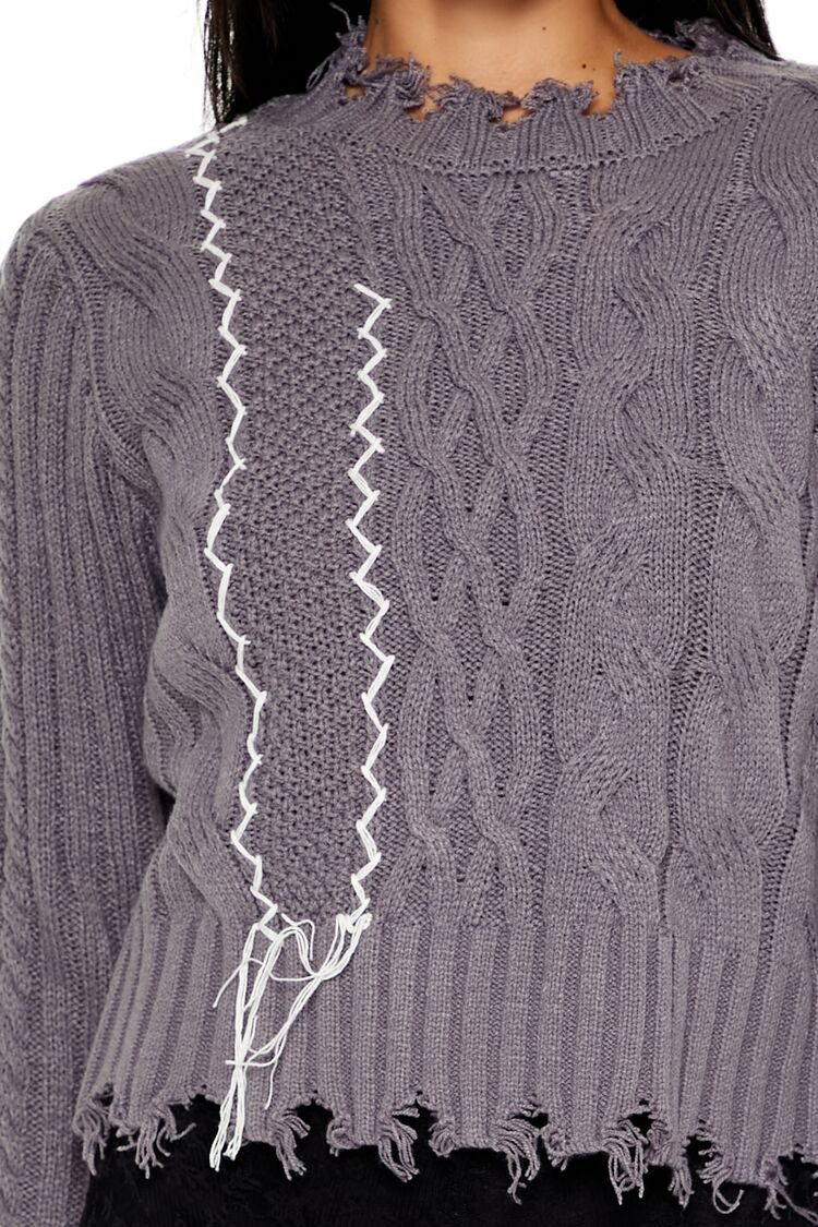 Distressed Cable Knit Sweater | Forever 21 Womens
