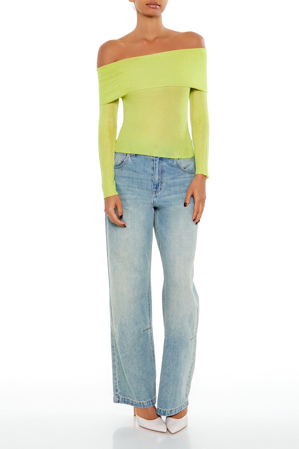 Foldover Off-the-Shoulder Sweater | Forever 21 Womens