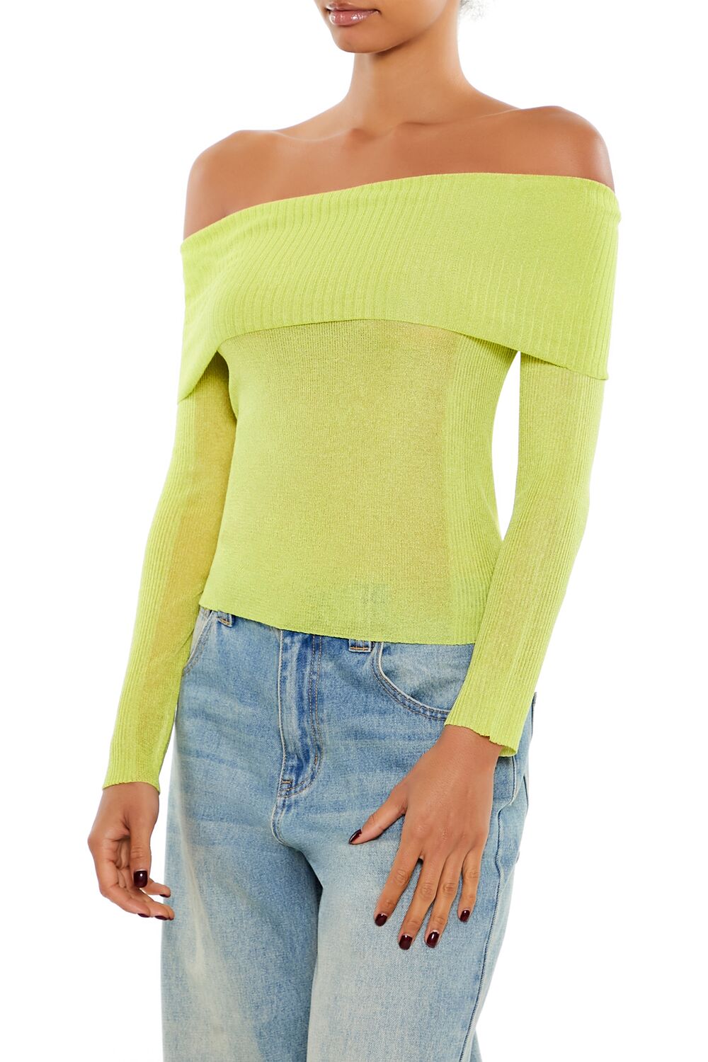 Foldover Off-the-Shoulder Sweater | Forever 21 Womens