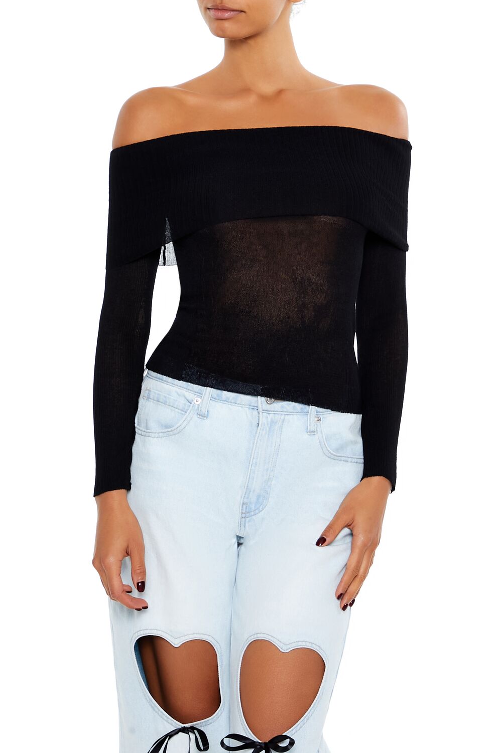 Foldover Off-the-Shoulder Sweater | Forever 21 Womens