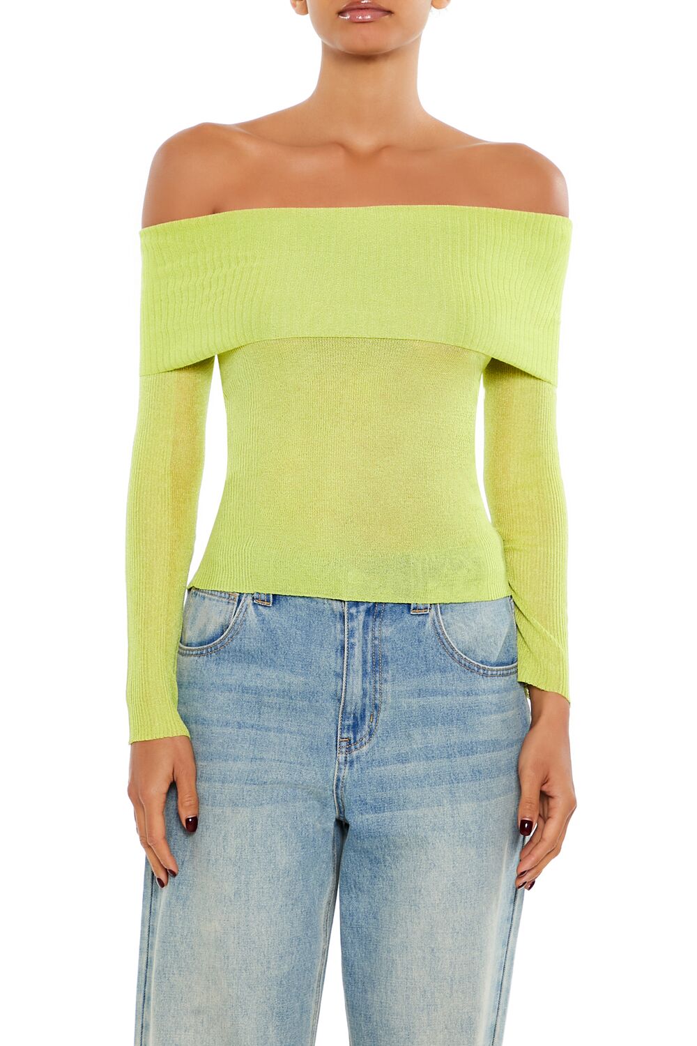 Foldover Off-the-Shoulder Sweater | Forever 21 Womens