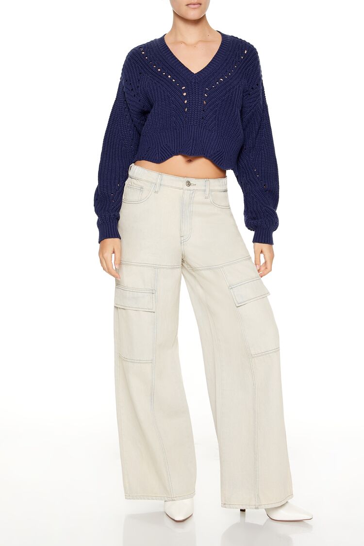 Open-Knit Cropped Sweater | Forever 21 Womens