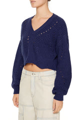 Open-Knit Cropped Sweater | Forever 21 Womens