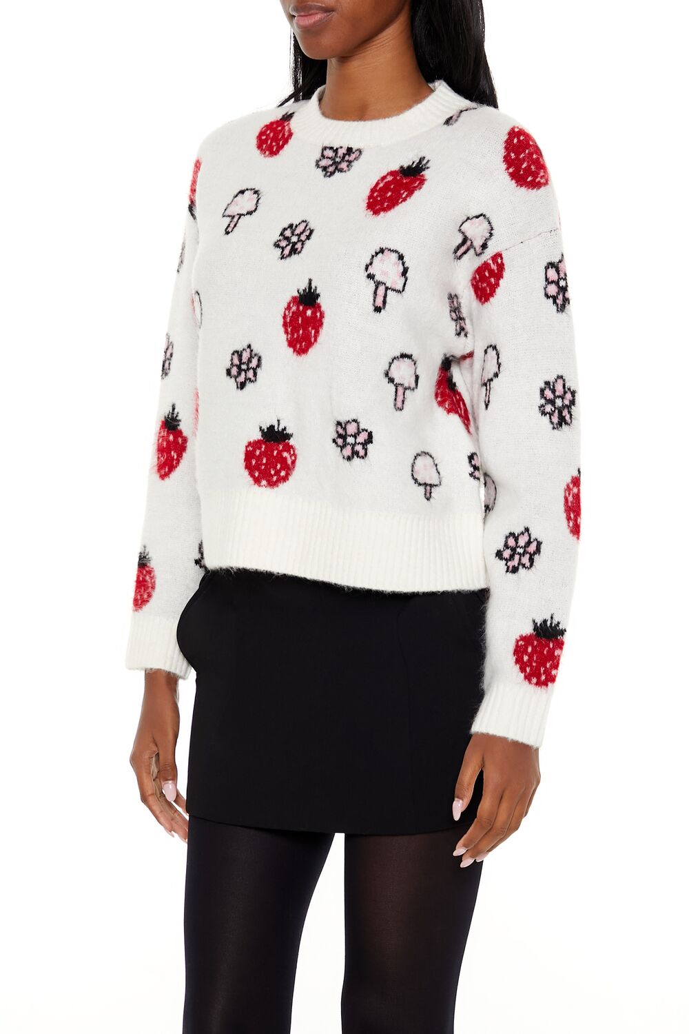 Strawberry & Mushroom Print Sweater | Forever 21 Womens