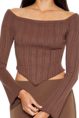 Off-the-Shoulder V-Hem Sweater | Forever 21 Womens