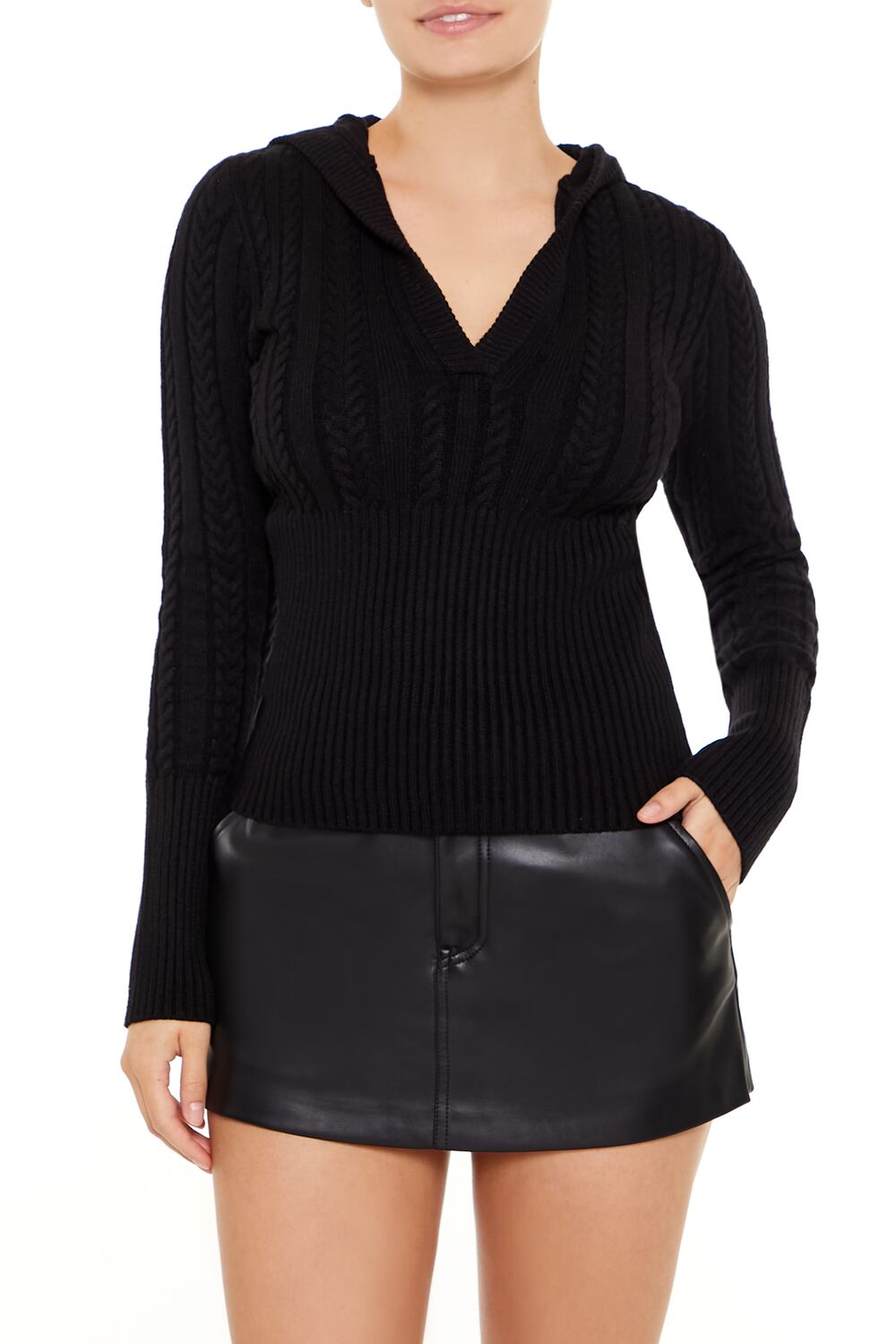 Hooded Cable Knit Sweater | Forever 21 Womens