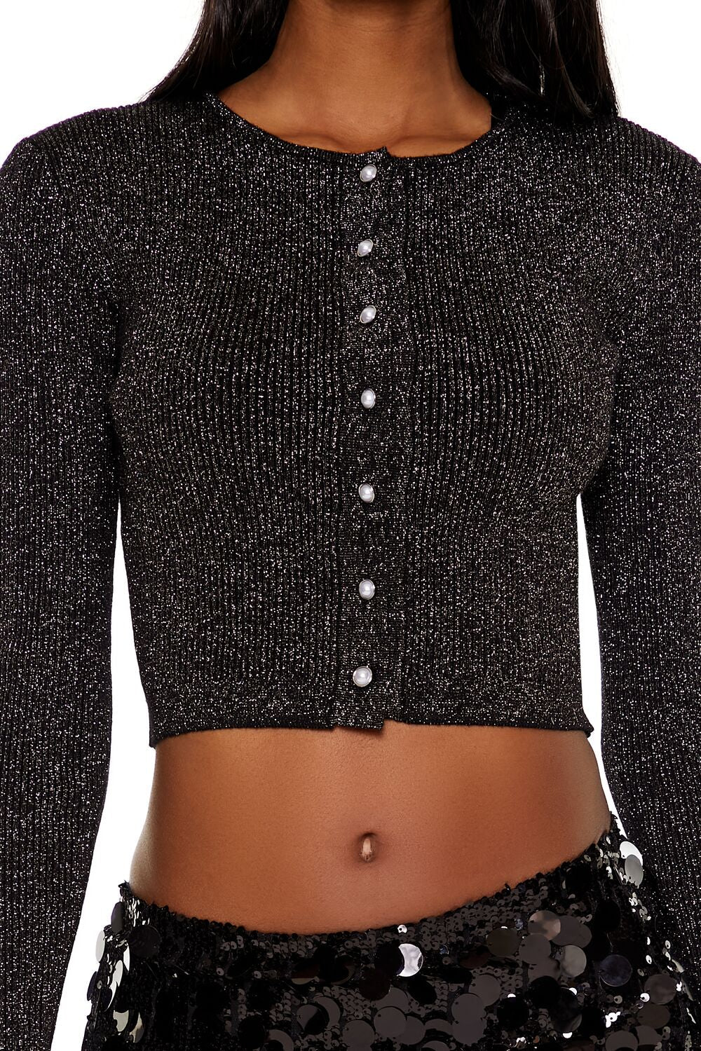 Faux Pearl Glitter Cardigan Sweater | Forever 21 Womens